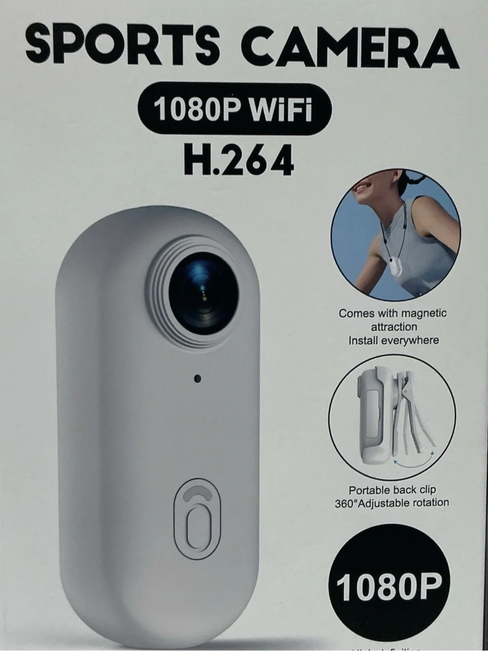 NWT Wearable Attachable Sports Video Body Camera Waterproof for Diving Also